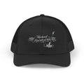 Embroidered Rose Guitar Snapback Cap — "Midnight Heartbreaker" Trucker Hat