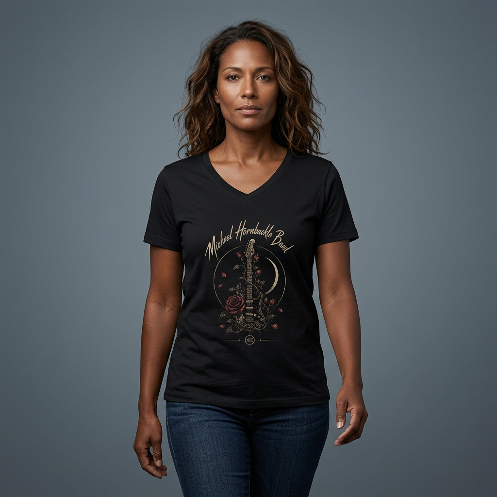 Women’s V-Neck Michael Hornbuckle Band Floral Tee