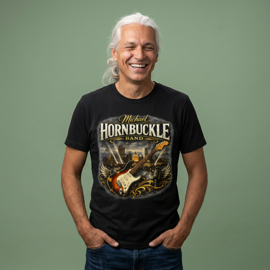 Michael Hornbuckle Band Guitar T‑Shirt – Vintage Rock Custom Tee