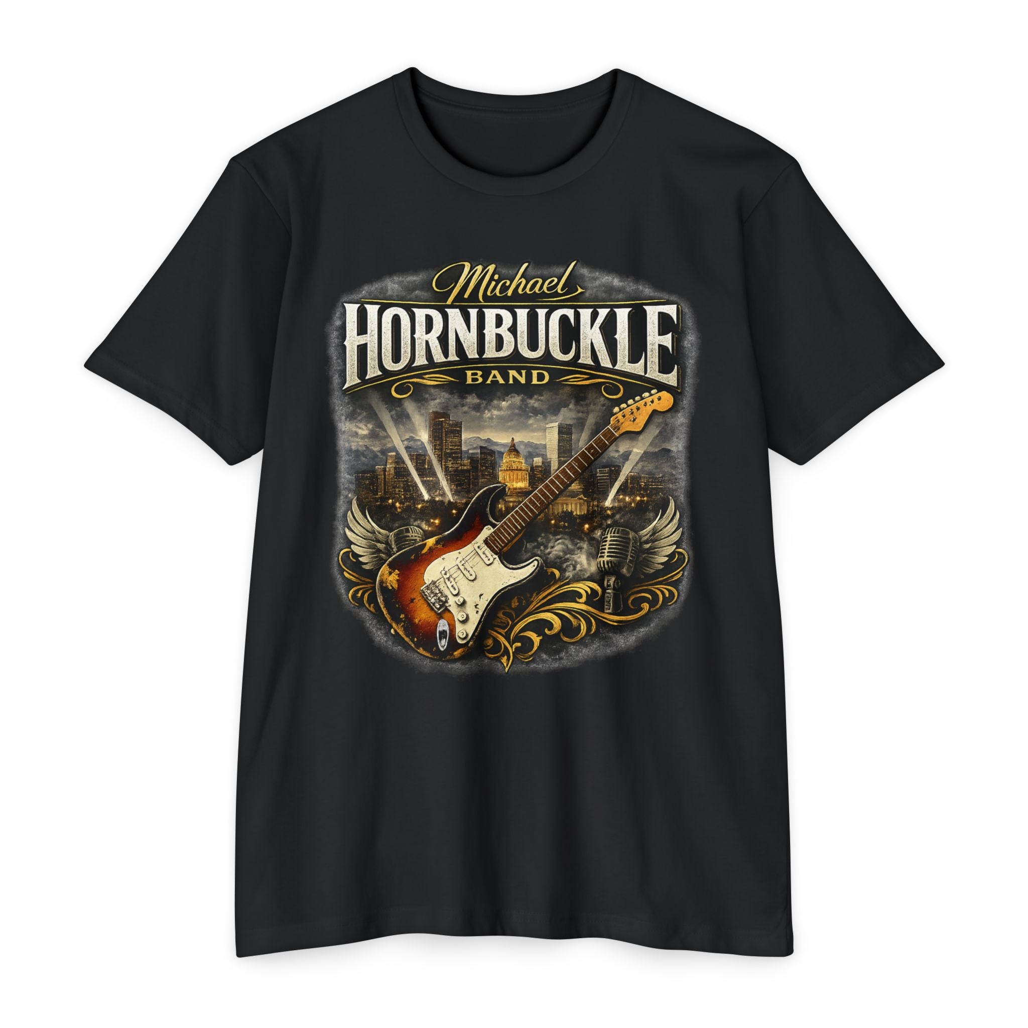Michael Hornbuckle Band Guitar T‑Shirt – Vintage Rock Custom Tee